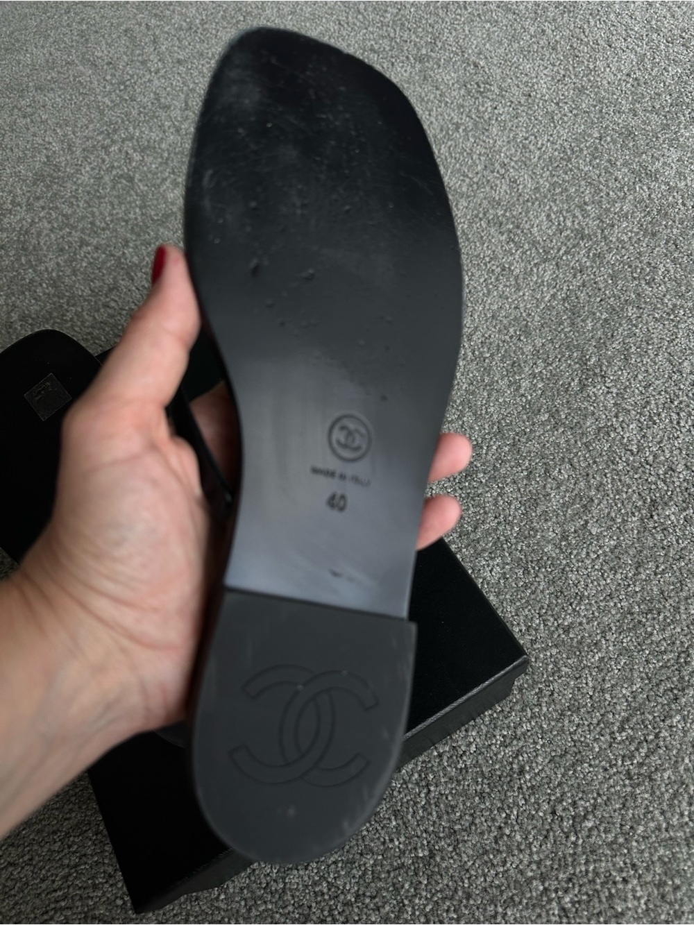 Chanel 2026 Metiers D’Art black thongs sandals shoes EU40 US9 - Picture 4 of 9